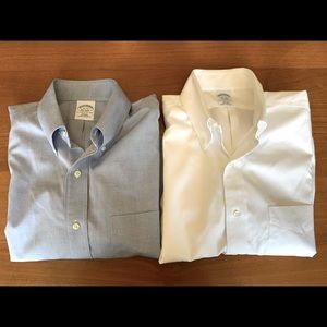 Lot of 2 Brooks Brothers slim dress shirt 15 33 S